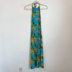 Soraya Blue Tropical Long beach dress Loulé FR Size M/L